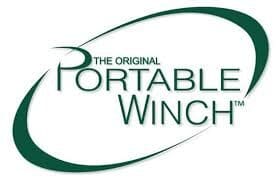 Green swoosh Portable Winch emblem